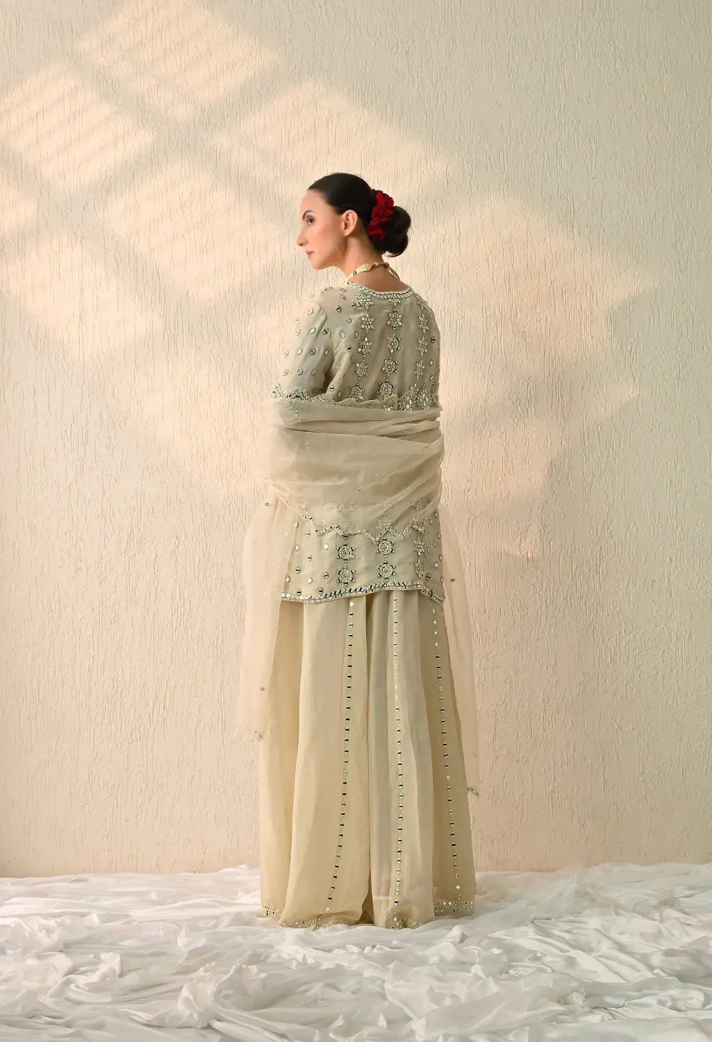 Mirror Short Kurta Sharara Set