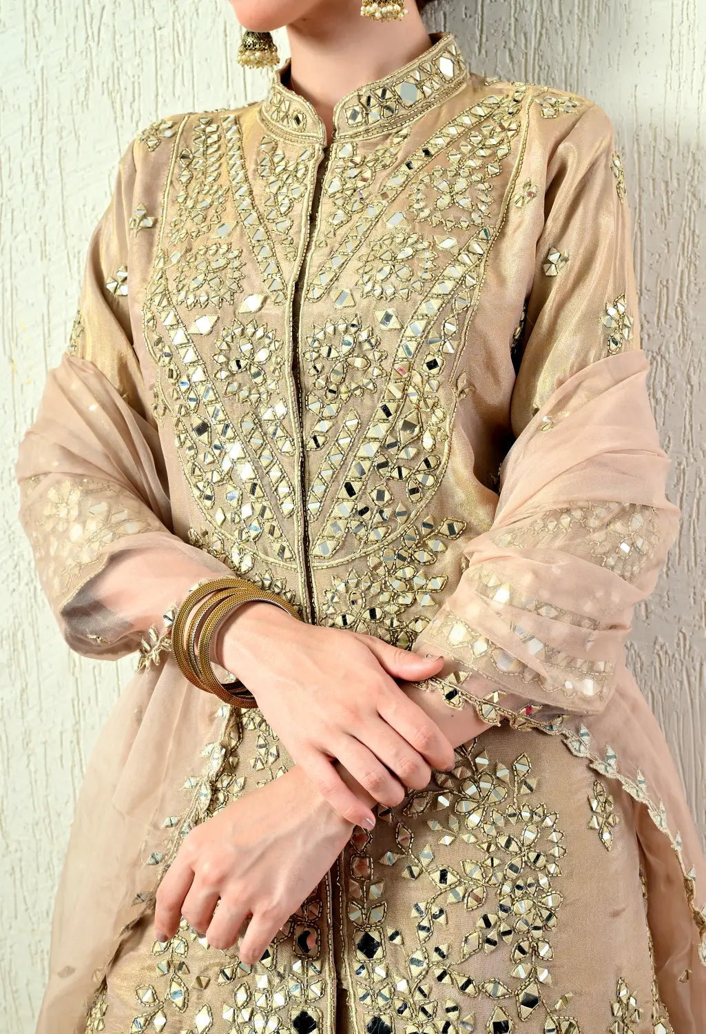 Sand Colour Blouse and Skirt Set