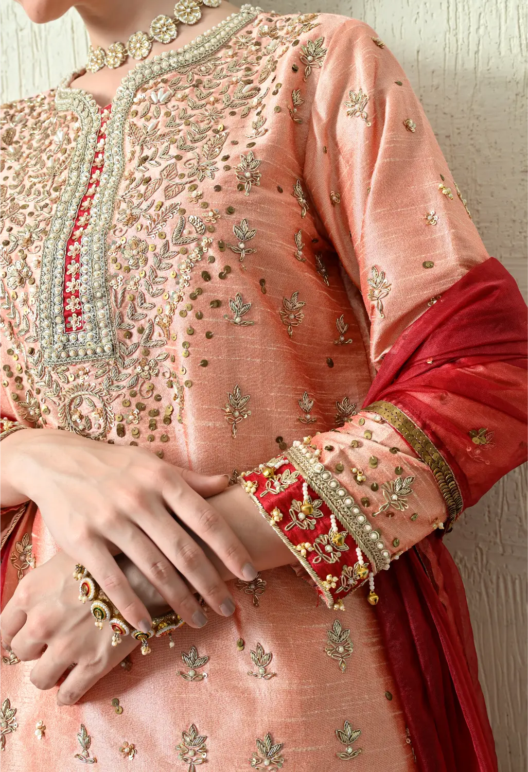 Peach Kurta Set