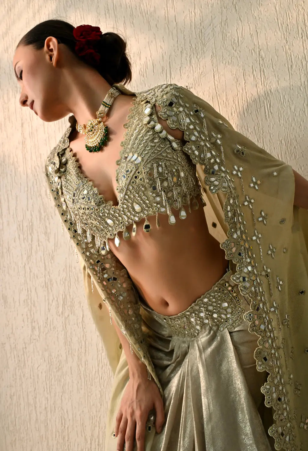 Three Piece Dhoti Cape Set