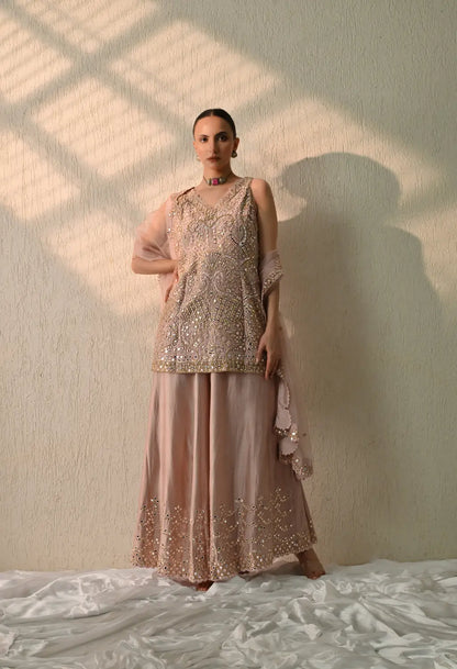 Pench Mirror Kurta Sharara Set