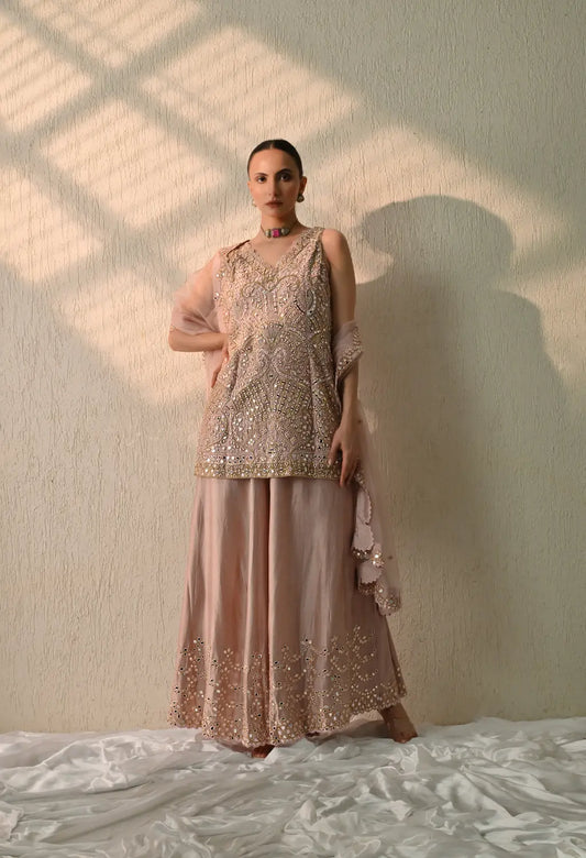 Pench Mirror Kurta Sharara Set