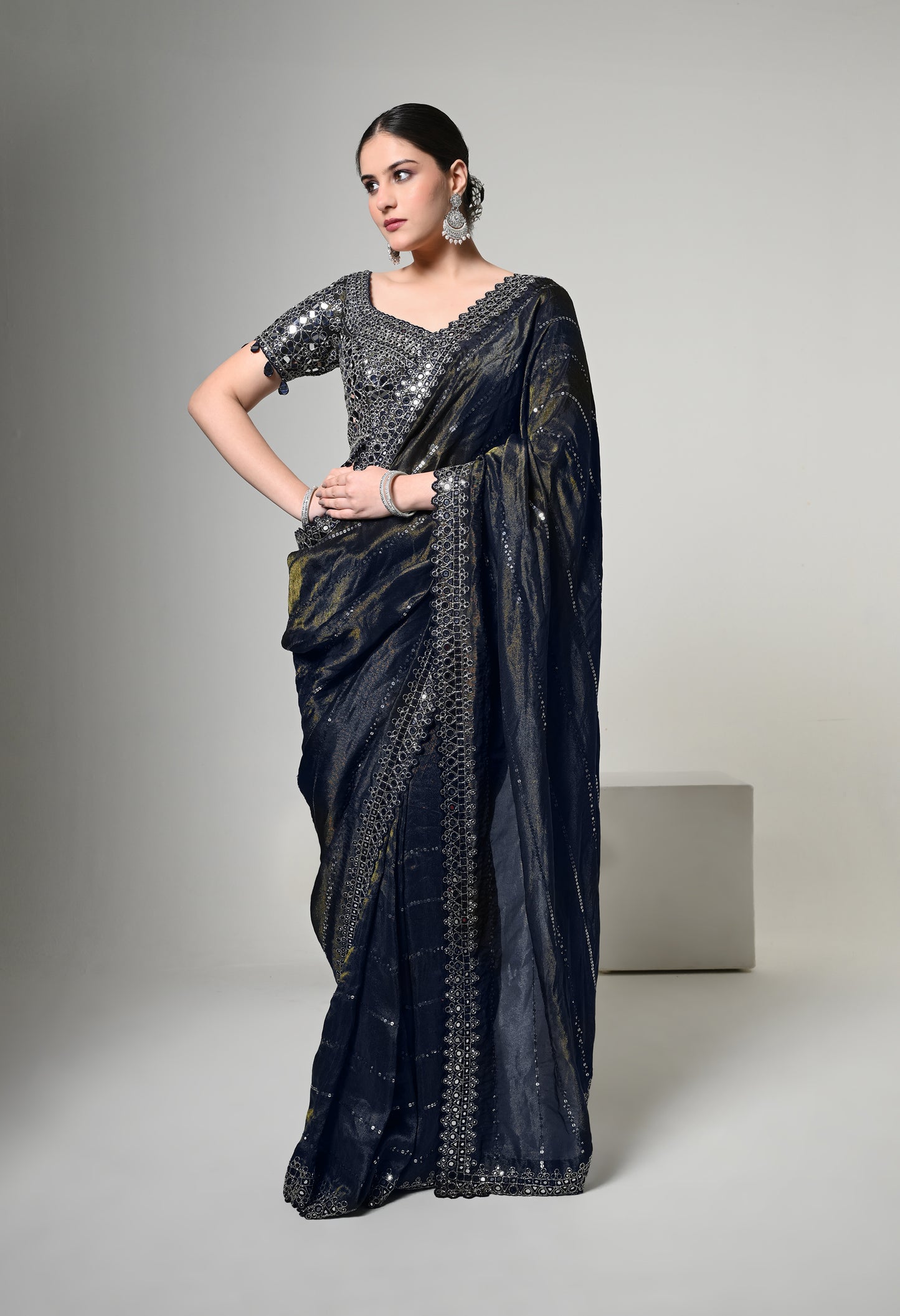 Imperial Blue Celestial Drape Saree