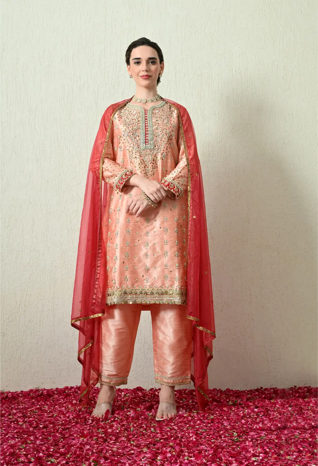 Peach Kurta Set
