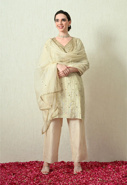 Butter Ivory Kurta Set