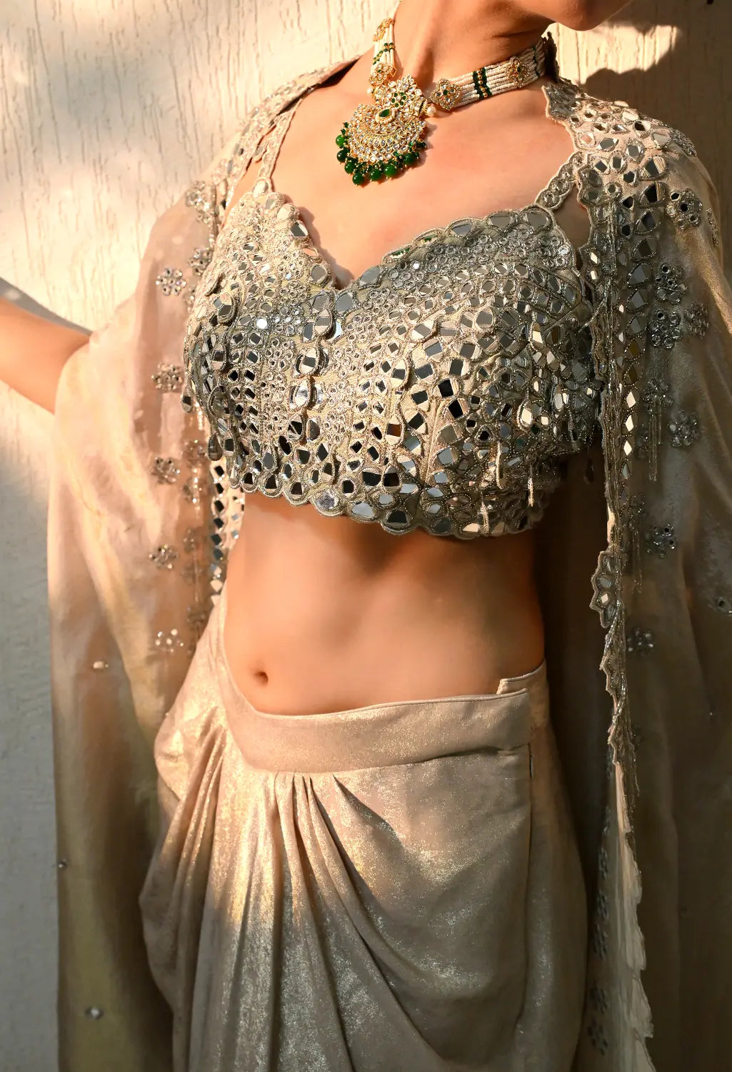 Three Piece Dhoti Cape Set