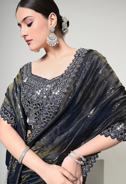 Imperial Blue Celestial Drape Saree