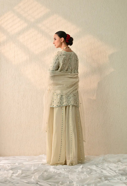 Mirror Short Kurta Sharara Set