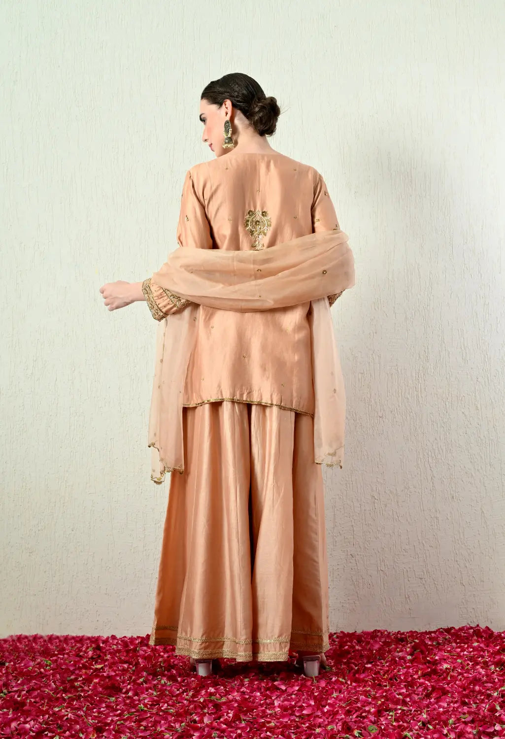 Rose Gold Blouse and Skirt Set