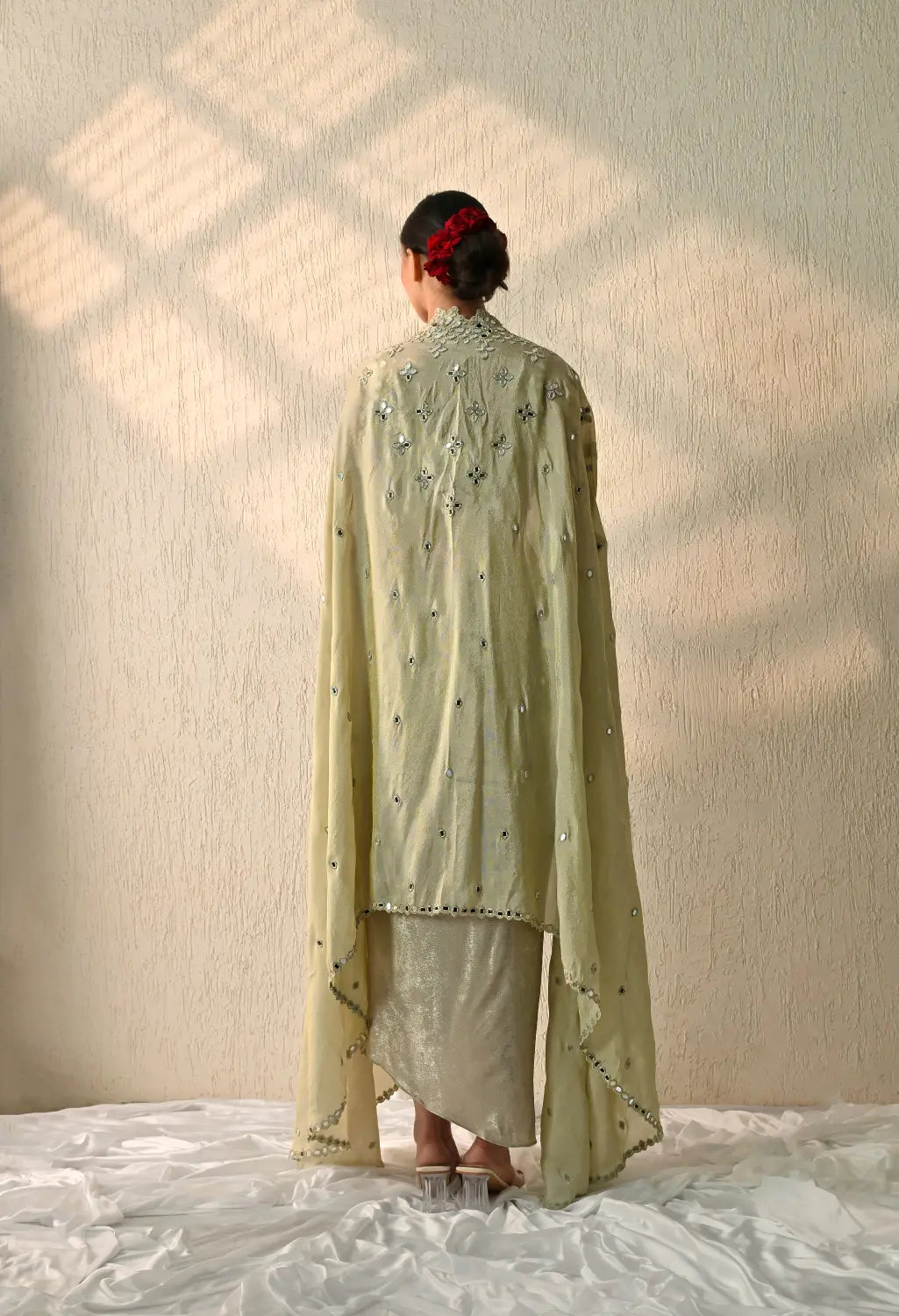 Three Piece Dhoti Cape Set