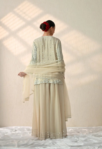 Beige Mirror Kurta Set