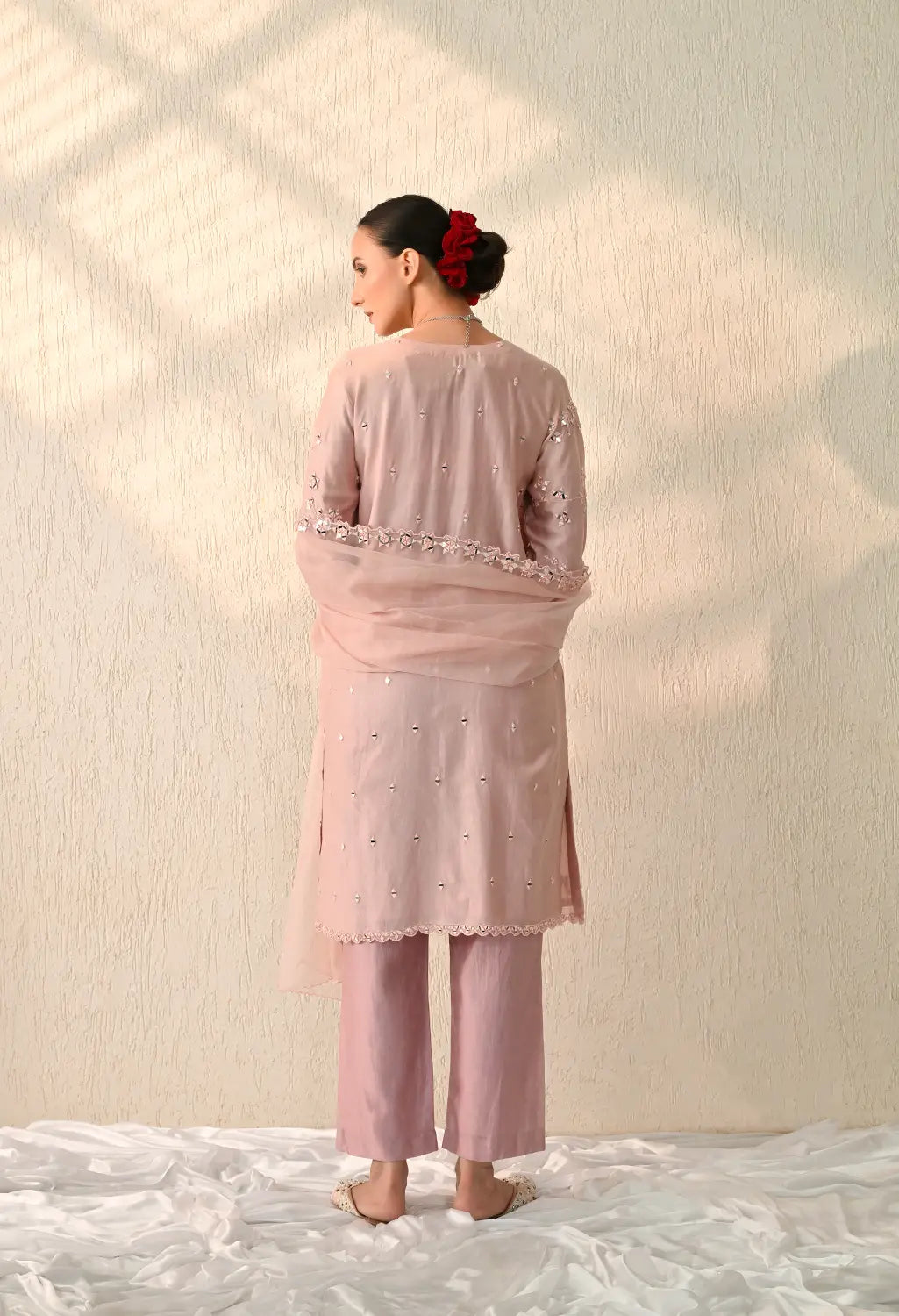 Peach Mirror Kurta Set