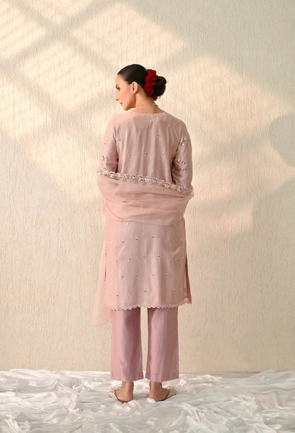 Peach Mirror Kurta Set