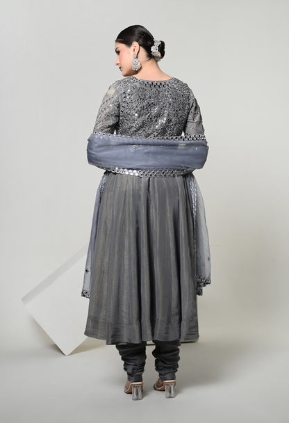 Slate Grey Signature Anarkali Set