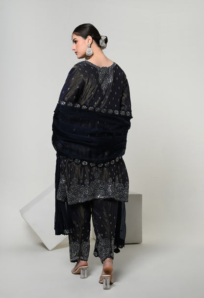 Imperial Blue Patiala Kurta Set