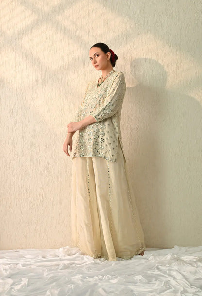 Mirror Short Kurta Sharara Set