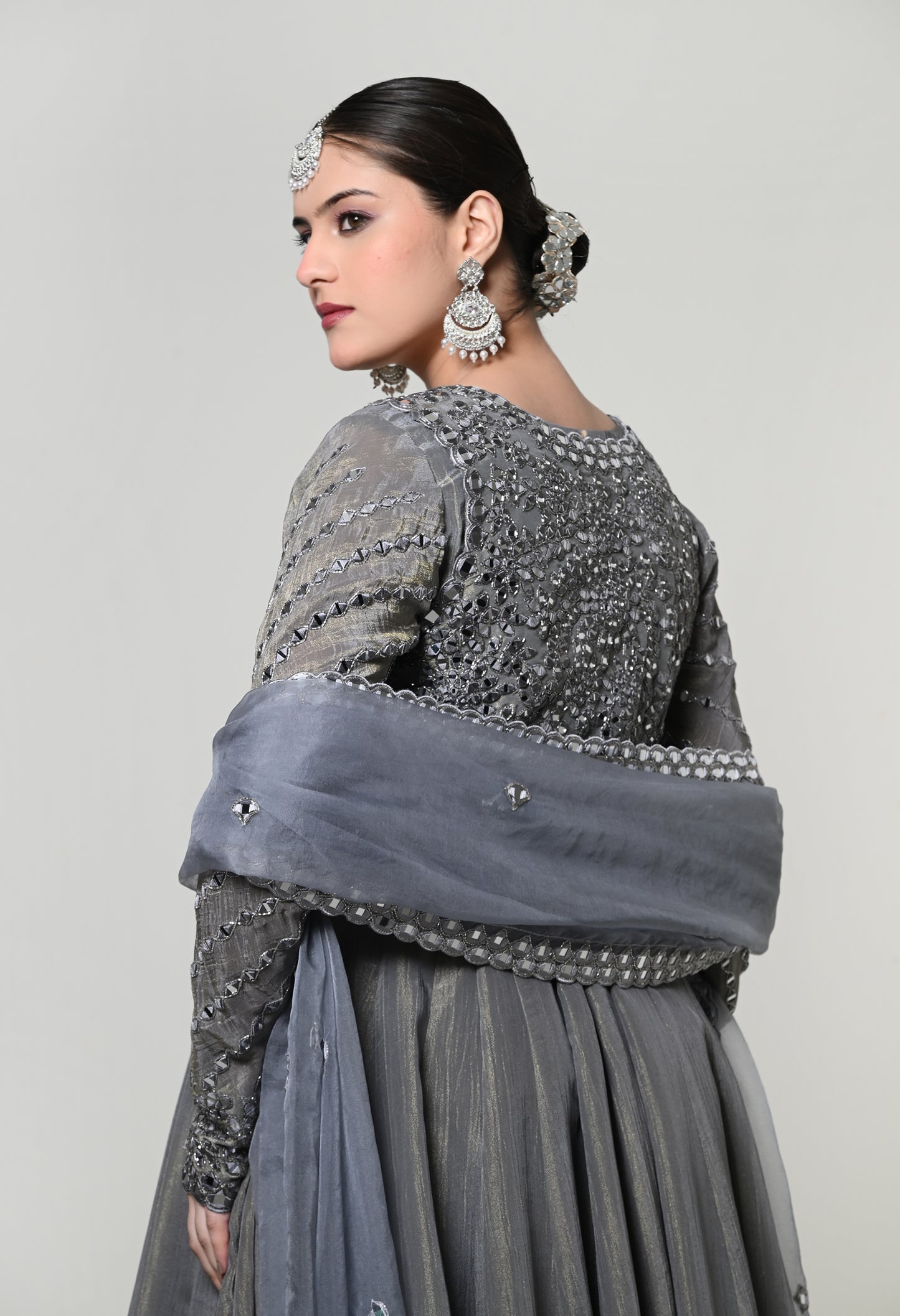 Slate Grey Signature Anarkali Set