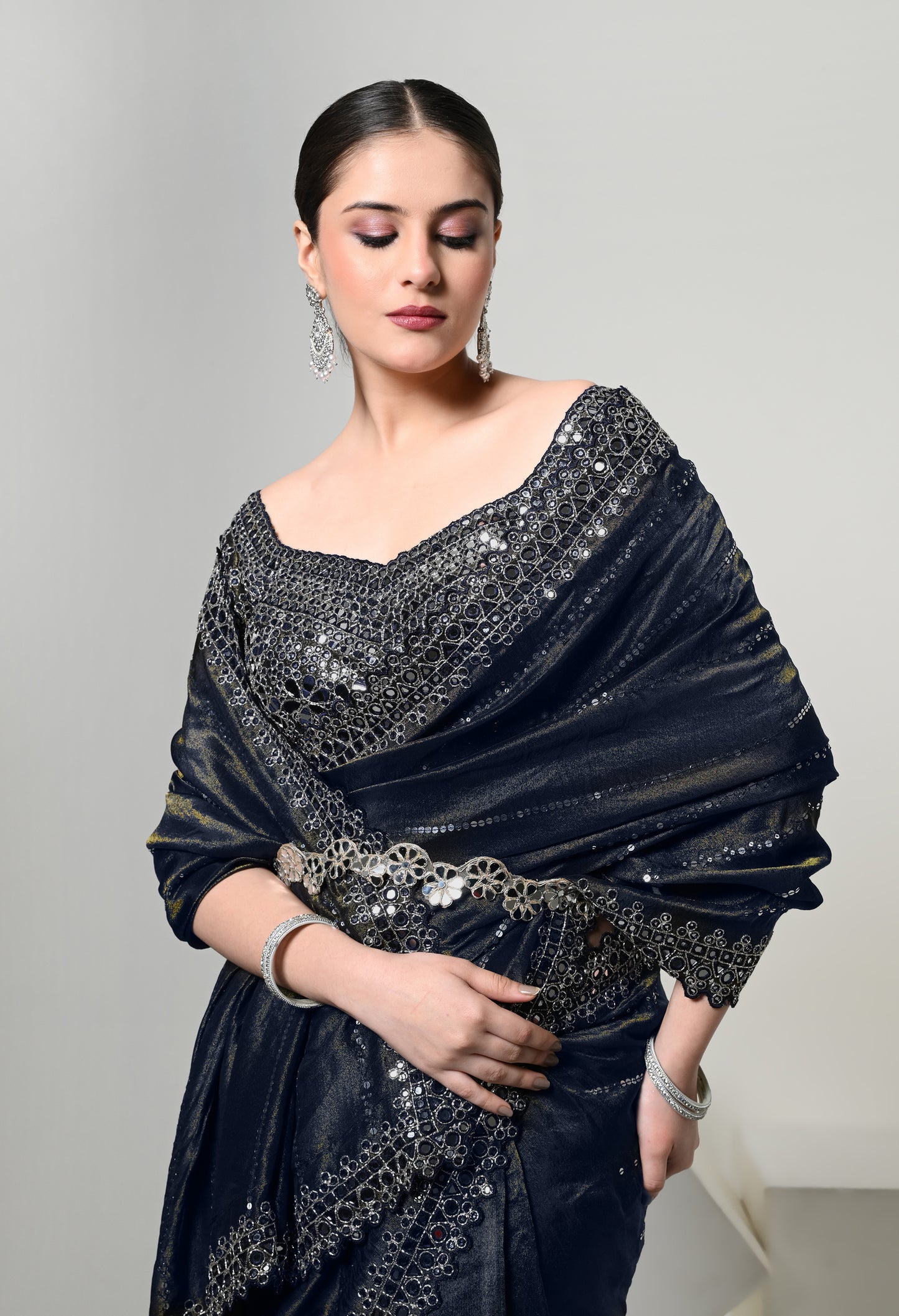 Imperial Blue Celestial Drape Saree