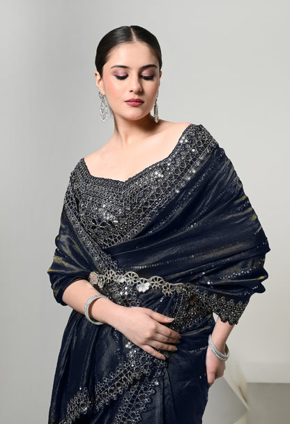 Imperial Blue Celestial Drape Saree