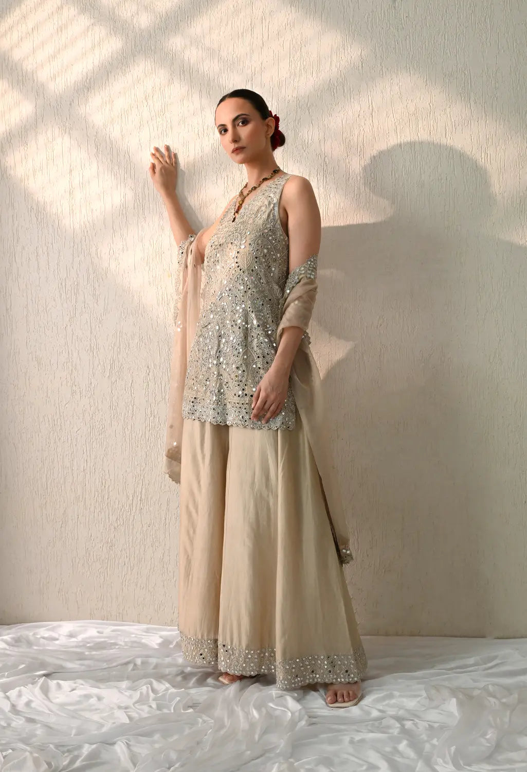 Beige Mirror Kurt Sharara Set