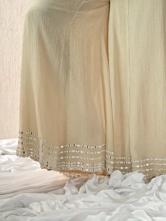 Beige Mirror Kurta Set