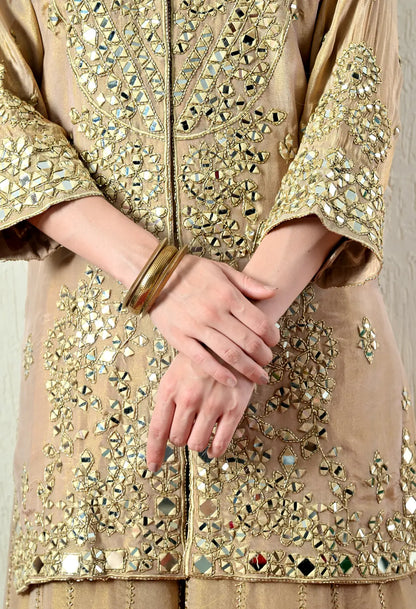 Sand Colour Blouse and Skirt Set