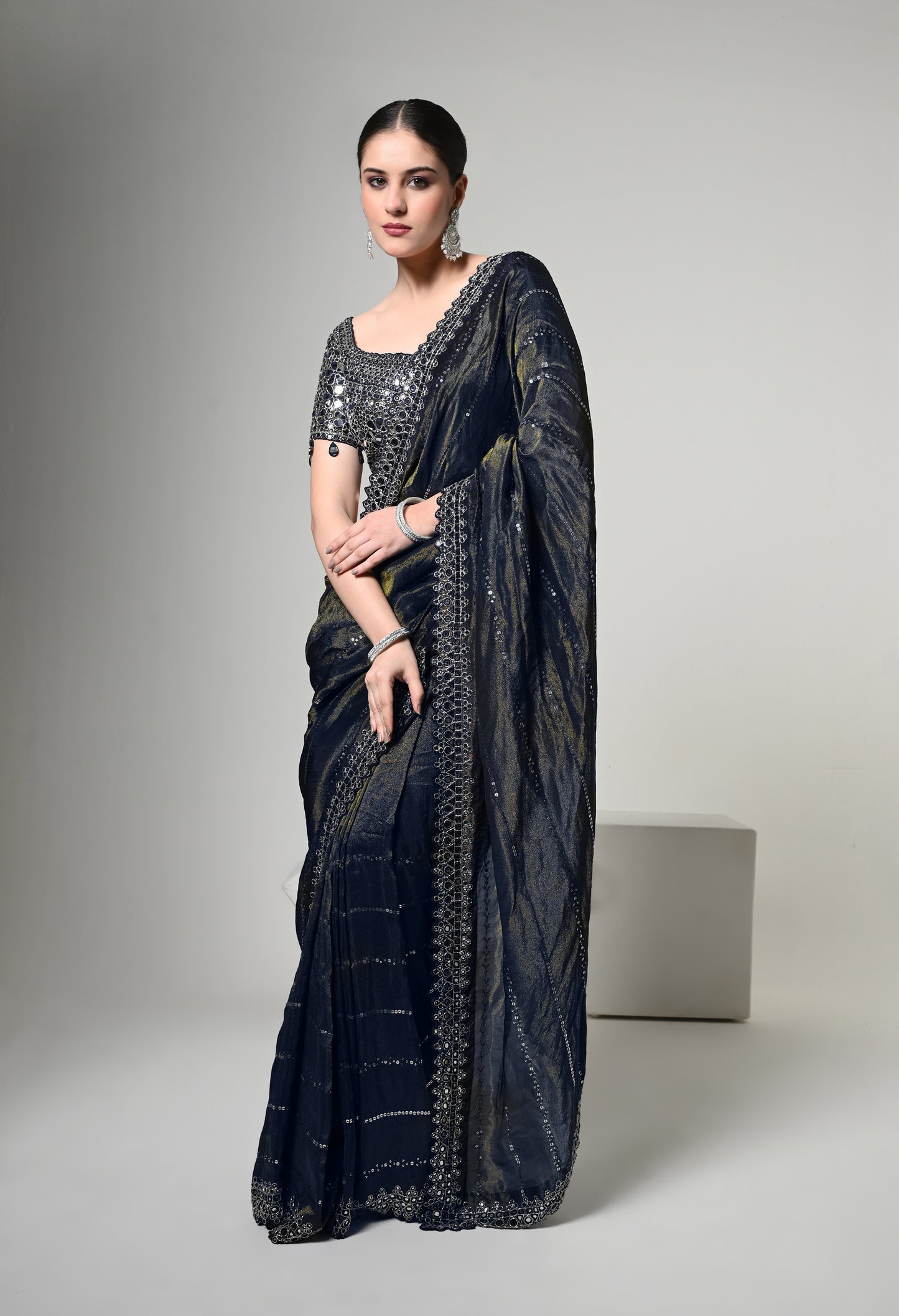 Imperial Blue Celestial Drape Saree