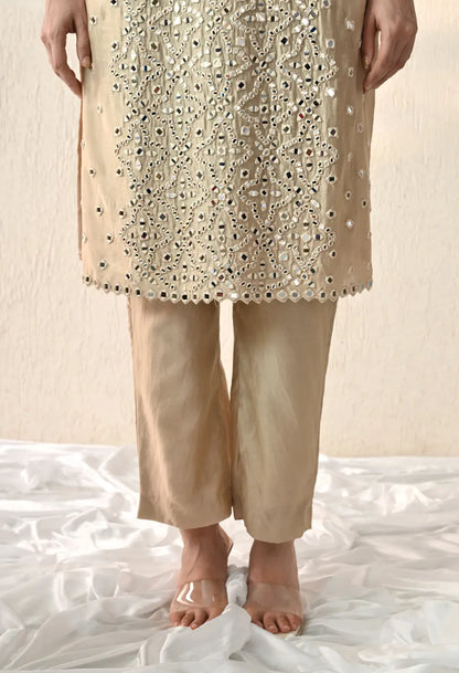 Beige Mirror Kurta Set