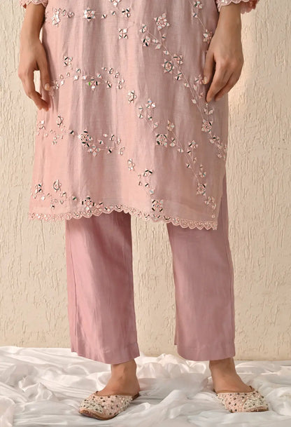 Peach Mirror Kurta Set