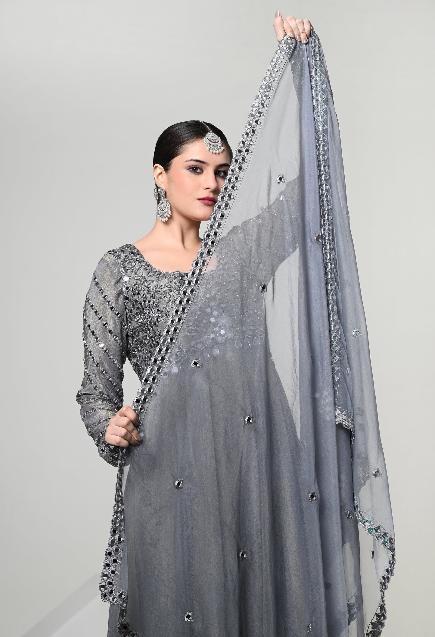 Slate Grey Signature Anarkali Set