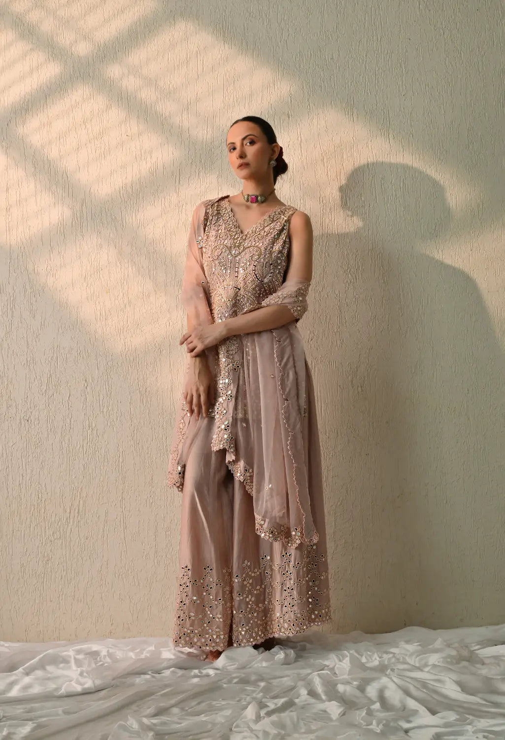 Pench Mirror Kurta Sharara Set