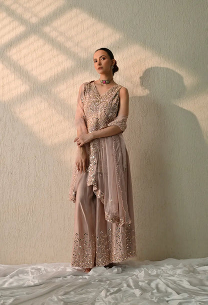 Pench Mirror Kurta Sharara Set