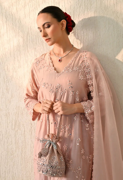 Peach Mirror Kurta Set