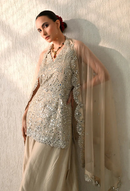 Beige Mirror Kurt Sharara Set